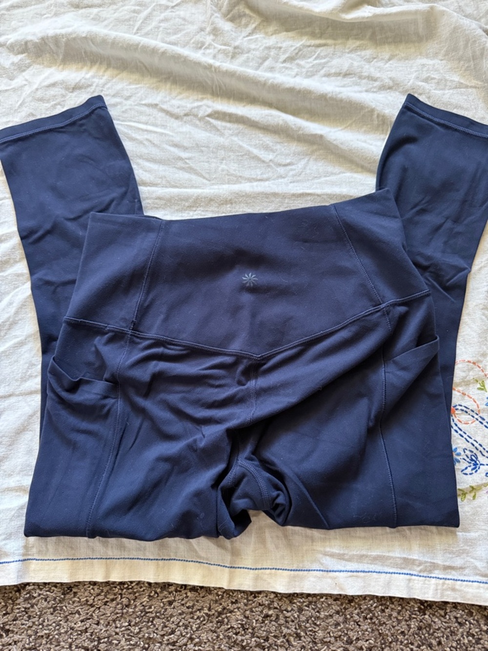Athleta Navy High-Waist Leggings